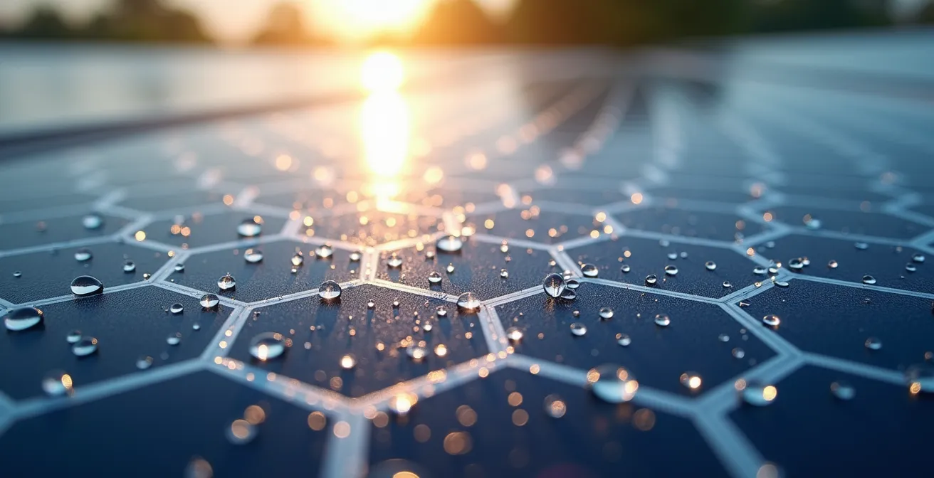 Détail de texture d'un panneau solaire intégré sur volet moderne